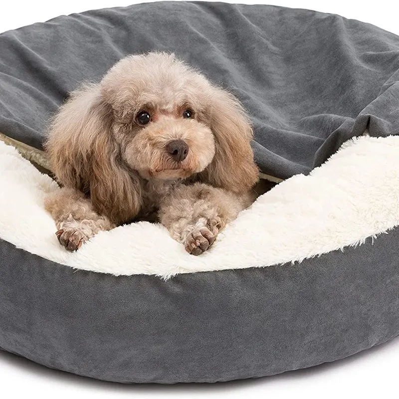 Corduroy Pyramid-Shaped Pet Bed